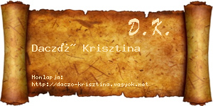 Daczó Krisztina névjegykártya